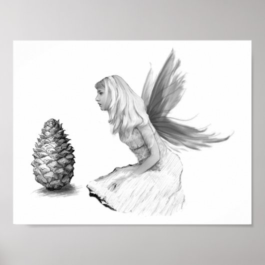 Pine Tree Fairy mit Kiefernkone Poster (Vorne)