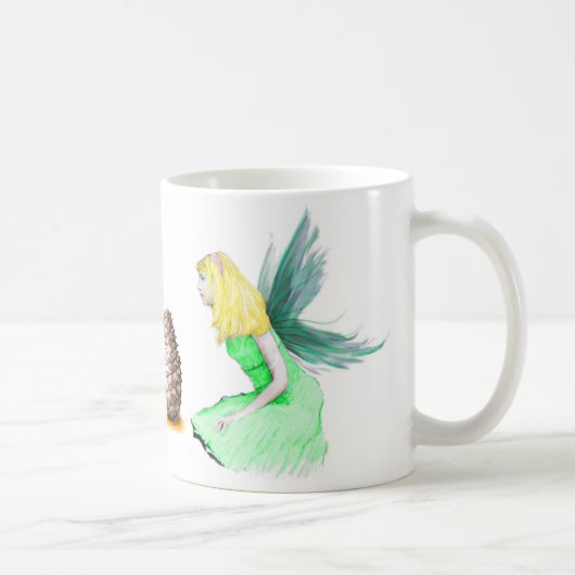 Pine Tree Fairy mit Kiefernzapfen Kaffeetasse (Rechts)