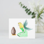 Pine Tree Fairy mit Kiefernzapfen Postkarte (Stehend Vorderseite)