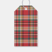 Pine Tree Familienname Rot Kariert Rustikal Geschenkanhänger (Rückseite)