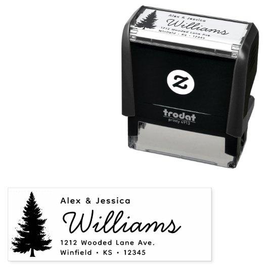 Pine Tree Familienname Rücksendeadresse Permastempel (Beispiel)