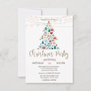 Pine Tree, farbenfrohe Bälle, Weihnachts-Party aus Einladung