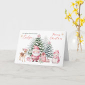Pine Tree Fawn Santa Grandtochter Weihnachten Karte (Gelbe Blume)