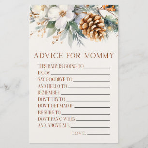 Pine Tree Floral Advice Baby Showspielaktivität