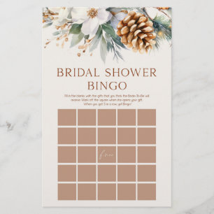 Pine Tree Floral Bingo Brautparty Game Briefpapier
