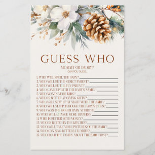 Pine Tree Floral Guess Who Baby Showspiel