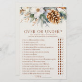 Pine Tree Floral Over oder Under Brautparty Game Briefpapier (Vorne/Hinten)