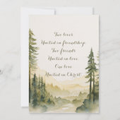Pine Tree Forest Art Bible Verse Christliche Hochz Einladung (Rückseite)