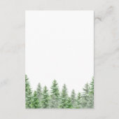 Pine Tree Forest Calligraphy Wedding Details Card Begleitkarte (Rückseite)