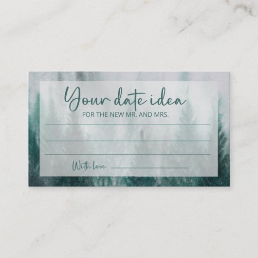 Pine Tree Forest Date Ideen. Datum jar Begleitkarte (Vorderseite)