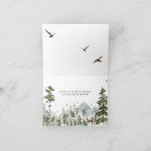 Pine Tree Forest Mountain Couple Shower Folded Dankeskarte (Innenseite)