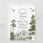 Pine Tree Forest Mountain Dusche Einladung (Vorderseite)
