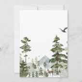 Pine Tree Forest Mountain Dusche Einladung (Rückseite)