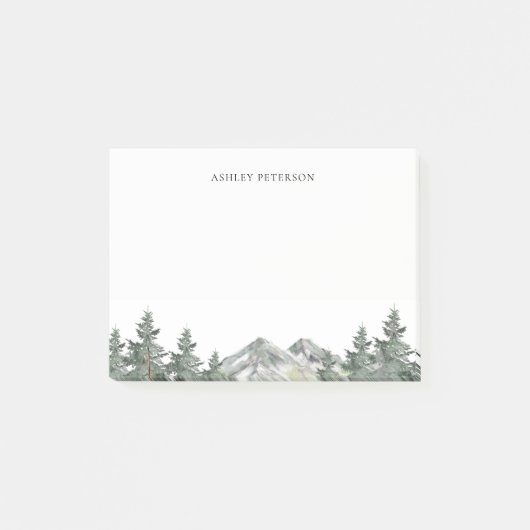 Pine Tree Forest Mountain Personalisiert Post-it Klebezettel (Vorderseite)