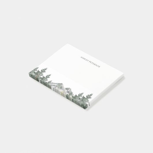 Pine Tree Forest Mountain Personalisiert Post-it Klebezettel (angewinkelt)