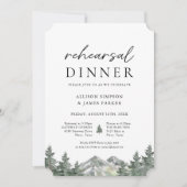 Pine Tree Forest Mountain Probe Dinner Einladung (Vorderseite)