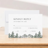 Pine Tree Forest Mountain Wedding RSVP Card