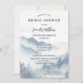 Pine Tree Forest Mountain Winter Brautparty Einladung (Vorderseite)