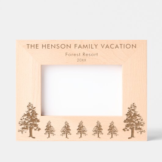 Pine Tree Forest Nature Foto gravierte Rahmen (Vorderseite)