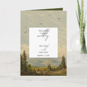 Pine Tree Forest Order of Service Wedding Programm (Vorderseite)