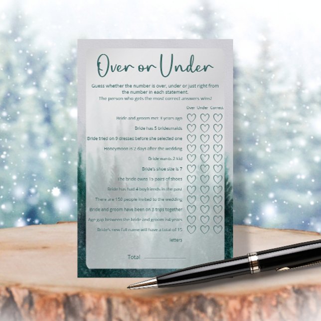 Pine Tree Forest Over under Brautparty Game (Von Creator hochgeladen)