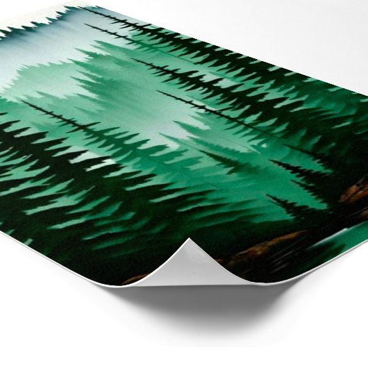 Pine tree forest poster (Ecke)
