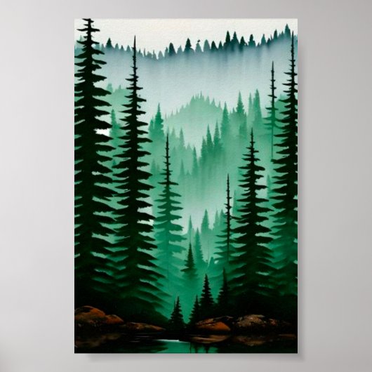 Pine tree forest poster (Vorne)