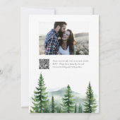 Pine Tree Forest QR Foto Wedding Einladung (Rückseite)