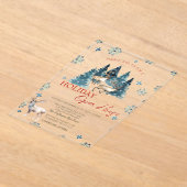 Pine Tree Forest Reindeer Holiday Open House In Acryleinladungen (Ablage )