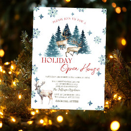 Pine Tree Forest Rentier Holiday Open House Einladung