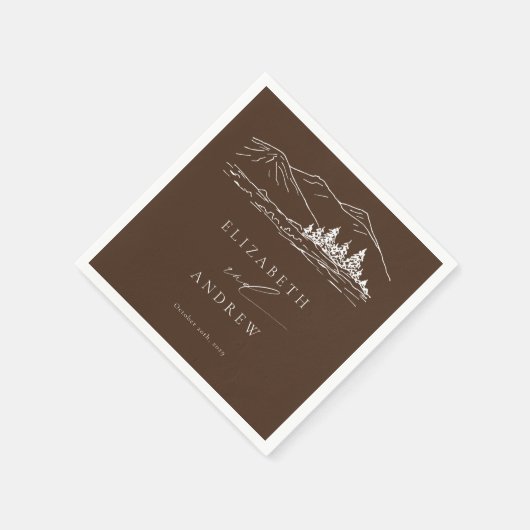 Pine Tree Forest Rustic Mountains Hochzeit Serviette (Ecke)