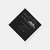 Pine Tree Forest Rustic Mountains Hochzeit Serviette (Ecke)