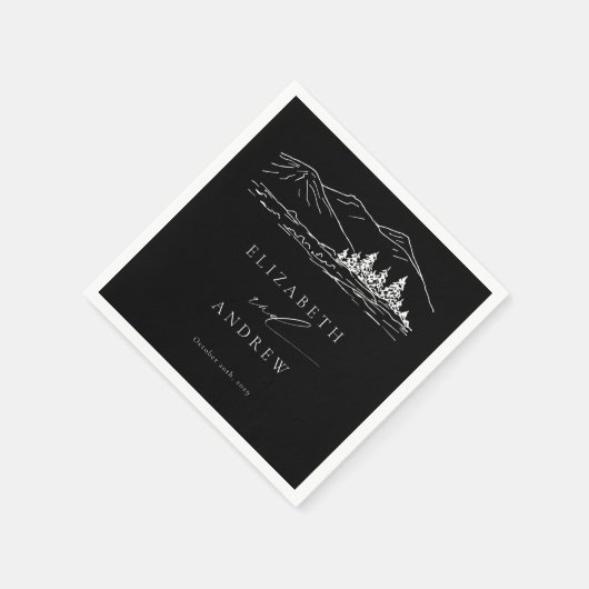 Pine Tree Forest Rustic Mountains Hochzeit Serviette (Ecke)