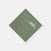 Pine Tree Forest Rustic Mountains Hochzeit Serviette (Ecke)