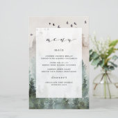 Pine Tree Forest Rustic Themed Wedding Karten (Stehend Vorderseite)