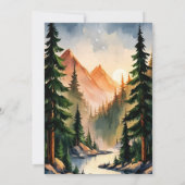 Pine Tree Forest Rustic Wasserfarbe Hochzeit Einladung (Rückseite)