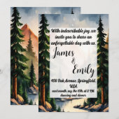 Pine Tree Forest Rustic Wasserfarbe Hochzeit Einladung (Vorne/Hinten)