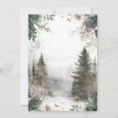 Pine Tree Forest Rustic Wasserfarbe Hochzeit Einladung (Rückseite)