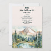 Pine Tree Forest Rustic Wasserfarbe Hochzeit Einladung (Vorderseite)