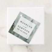 Pine Tree Forest Rustic Wasserfarbe Hochzeit Geschenkanhänger (Beispiel)