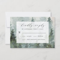 Pine Tree Forest Rustic Wasserfarbe Hochzeit
