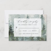 Pine Tree Forest Rustic Wasserfarbe Hochzeit