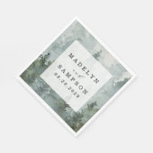 Pine Tree Forest Rustic Wasserfarbe Hochzeit Serviette (Ecke)