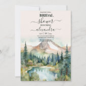 Pine Tree Forest Rustic Watercolor Themed Bridal Einladung (Vorderseite)