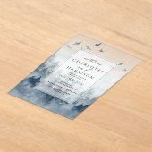 Pine Tree Forest Rustic Watercolor Wedding Acryleinladungen (Ablage )