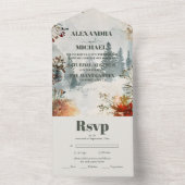 Pine Tree Forest Rustikale Hochzeit All In One Einladung (Innen Boden)