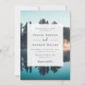 Pine Tree Forest Rustikale Hochzeit Einladung (Vorderseite)