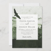 Pine Tree Forest Rustikale Hochzeit mit Wasserfarb Einladung (Vorderseite)