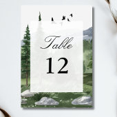 Pine Tree Forest Themed Wedding Tischnummer Cards