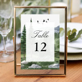 Pine Tree Forest Themed Wedding Tischnummer Cards